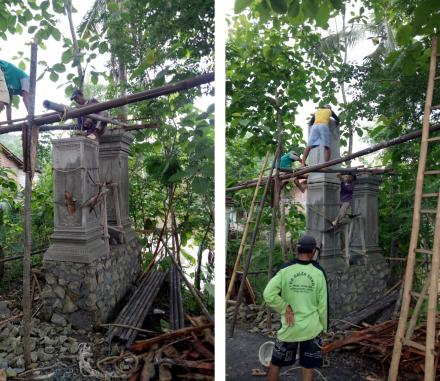 Warga Ngenep RT 04 Membangun Gapura Pembatas Desa