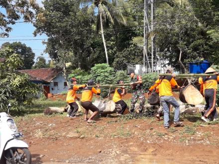 Aksi FPRB Membersihkan Sisa Tumbangnya Pohon Beringin Terong