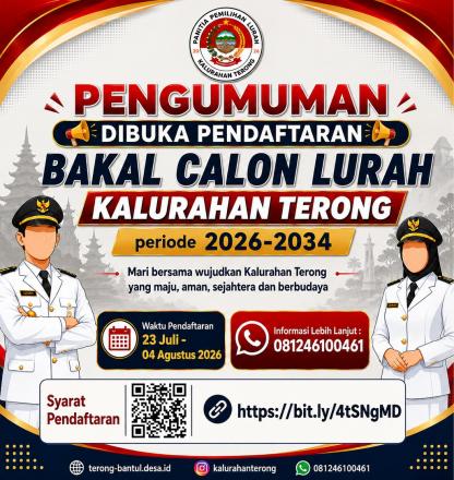 PENDAFTARAN CALON LURAH TERONG RESMI DIBUKA